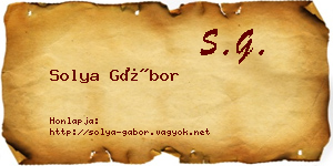 Solya Gábor névjegykártya