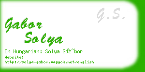 gabor solya business card